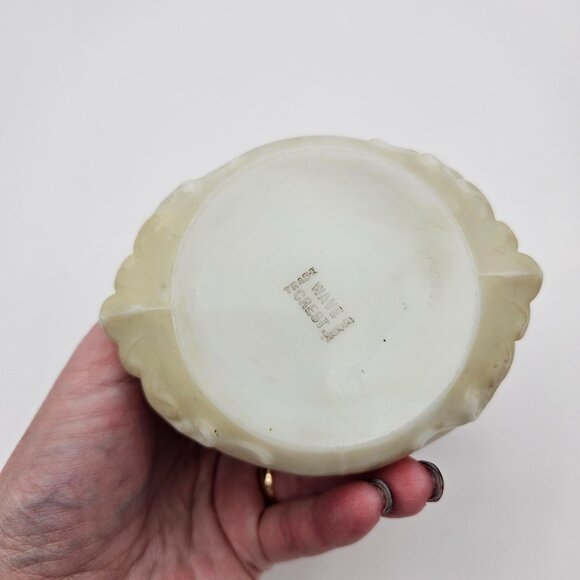 Antique Wave Crest Vanity Trinket Box Painted Cherub Carrying Fish Net Scene - Picture 7 of 13